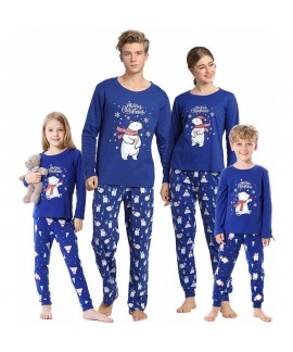 Christmas womens snowman printed parent-child suit