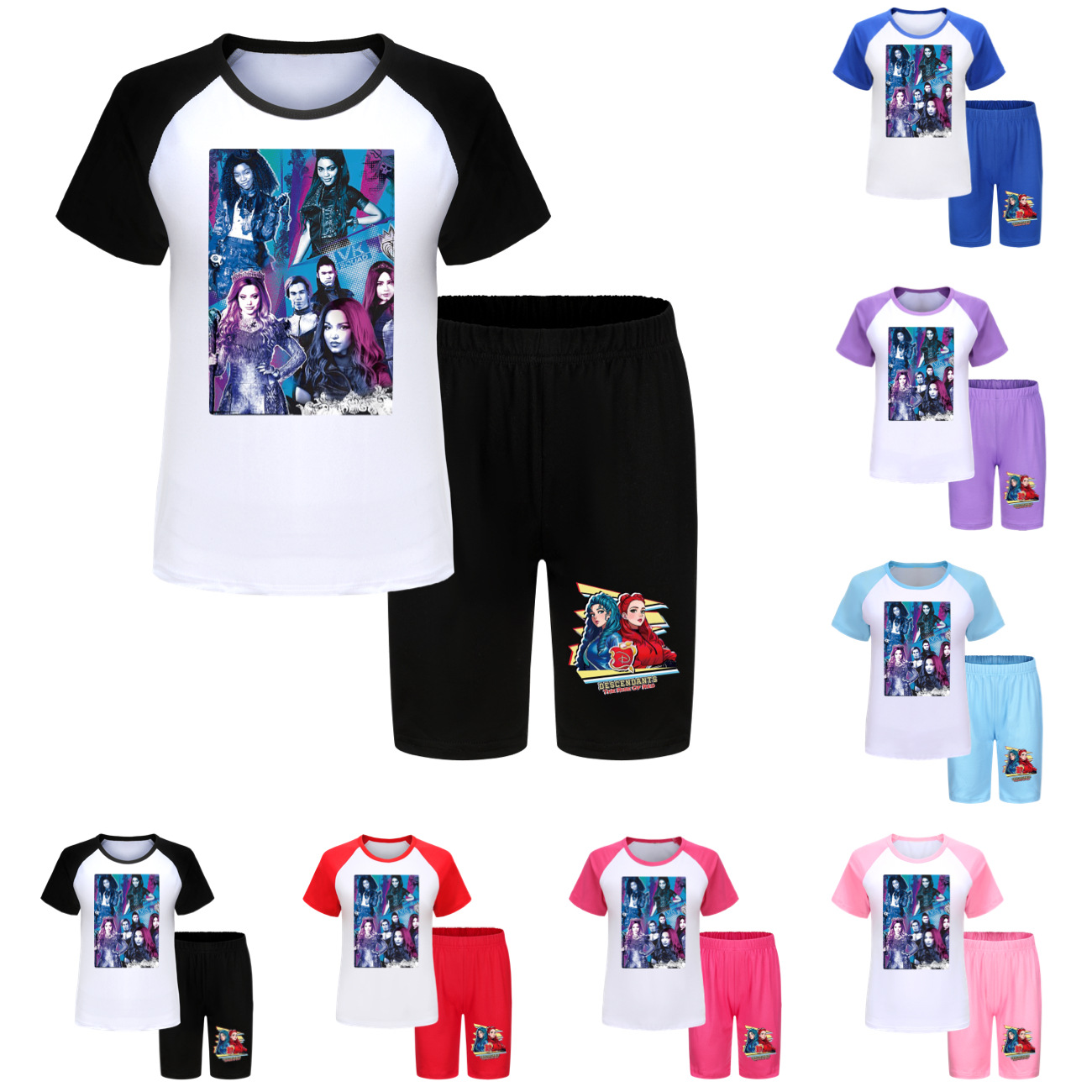 Descendants 4 Kids' Summer Sports Set - T-Shirt & Shorts, Sizes 100-170