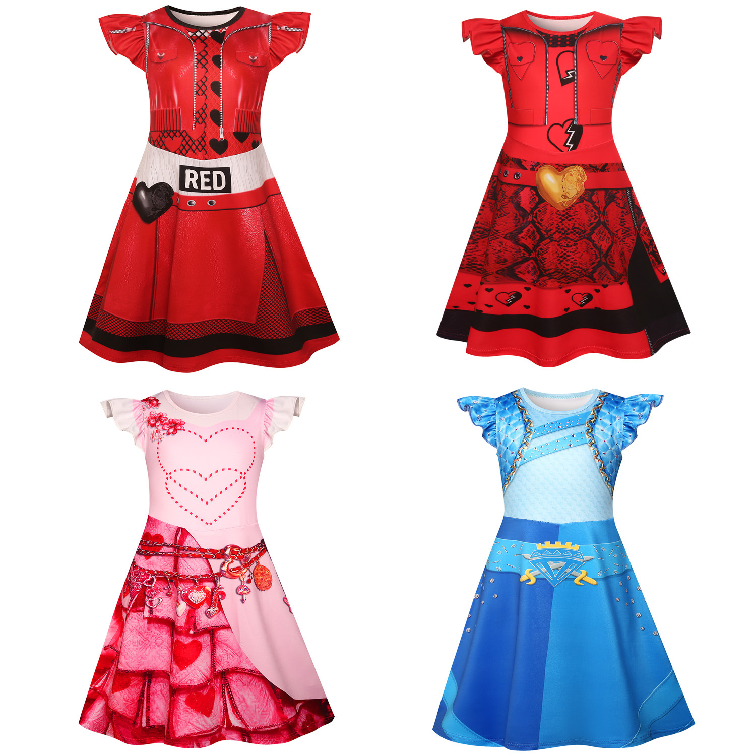 Descendants 4 The Rise of Big Children's Flying Sleeve Dress