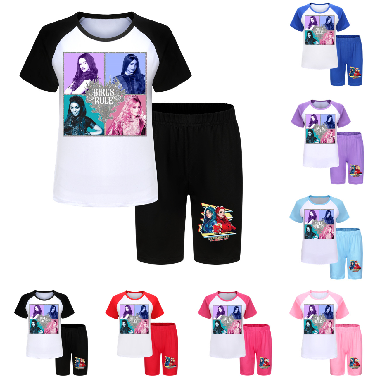 Descendants 4 Kids' Summer Pajama Set - T-Shirt & Shorts, Sizes 110-170