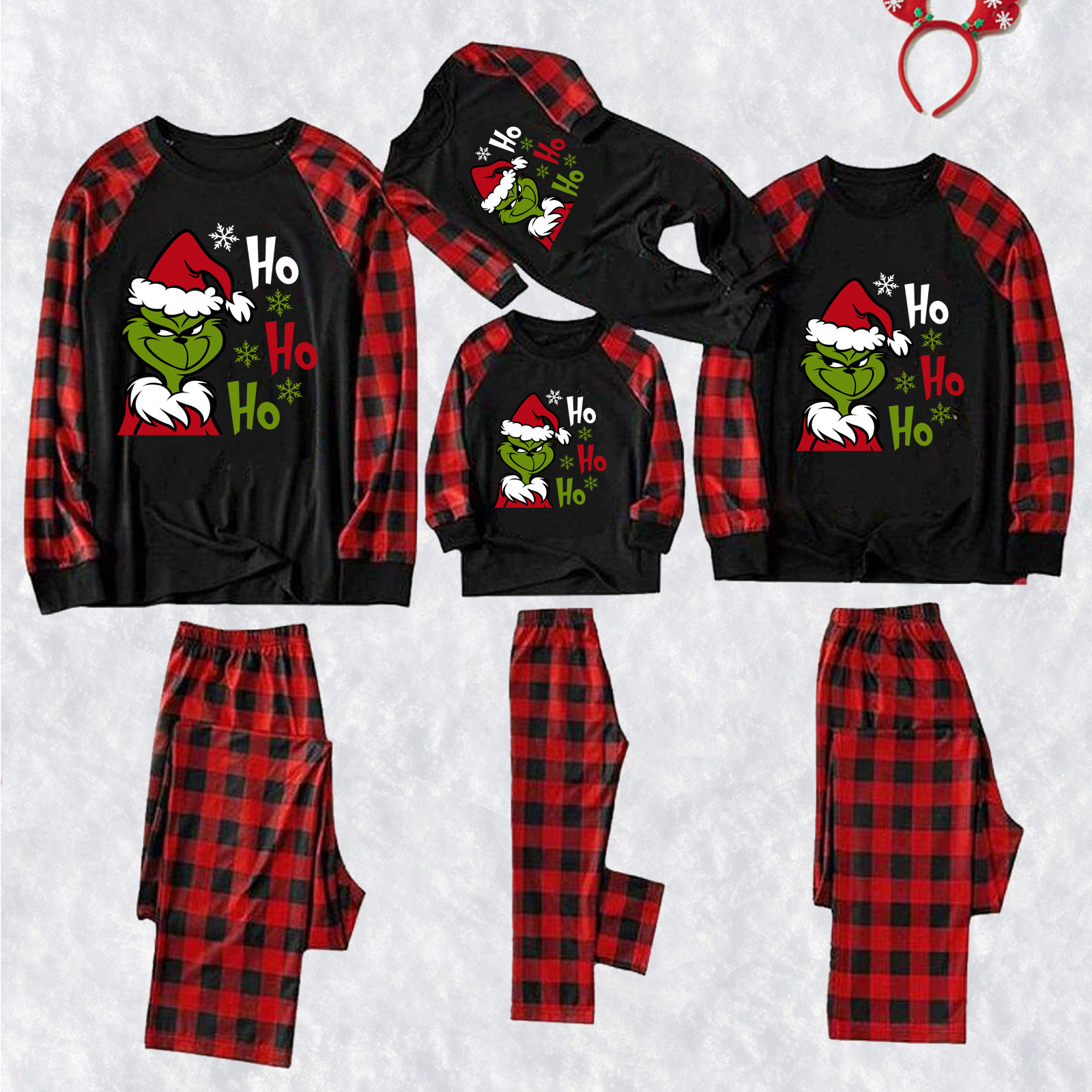 New Christmas Family Matching Pajamas Set – Printed Long-Sleeve Holiday Homewear