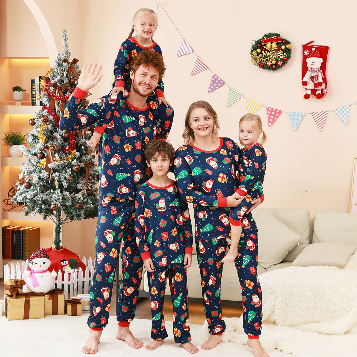 Plaid Print Christmas Family Matching Pajamas Set – Cozy Parent-Child Homewear